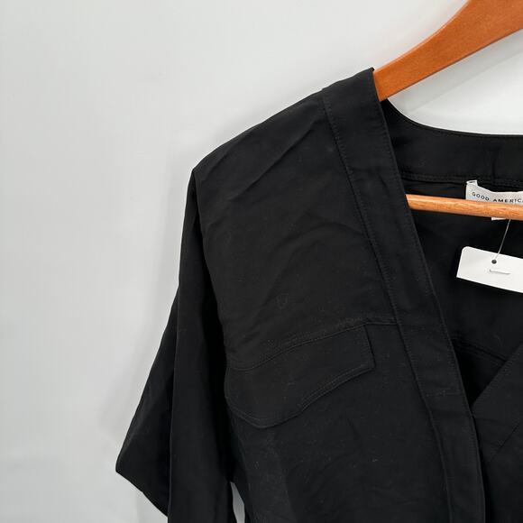 GOOD AMERICAN NWT Utility Surplice Bodysuit in Black // S - Picture 6 of 14